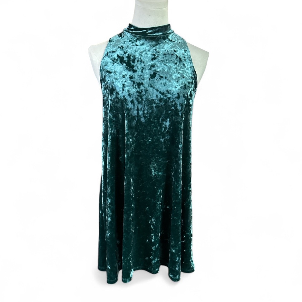 y2K Arizona Jean Company Velvet Mini Dress in‎ Deep Green size women’s S (E36)